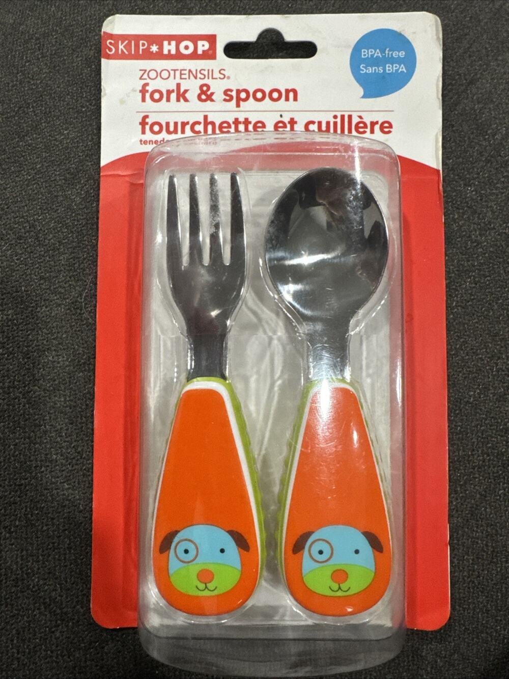 Skip Hop Toddler Utensils, Zootensils Fork & Spoon Set Dog
